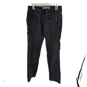 Express Womens Size 6 Precision Fit Black Jeans Zip Detail Stretch Pants